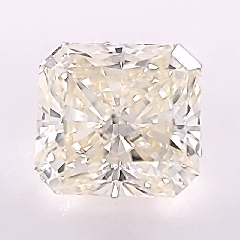 0.58ct RADIANT, FANCY LIGHT YELLOW SI1, EX EX FL Med Blue GIA #16780928
