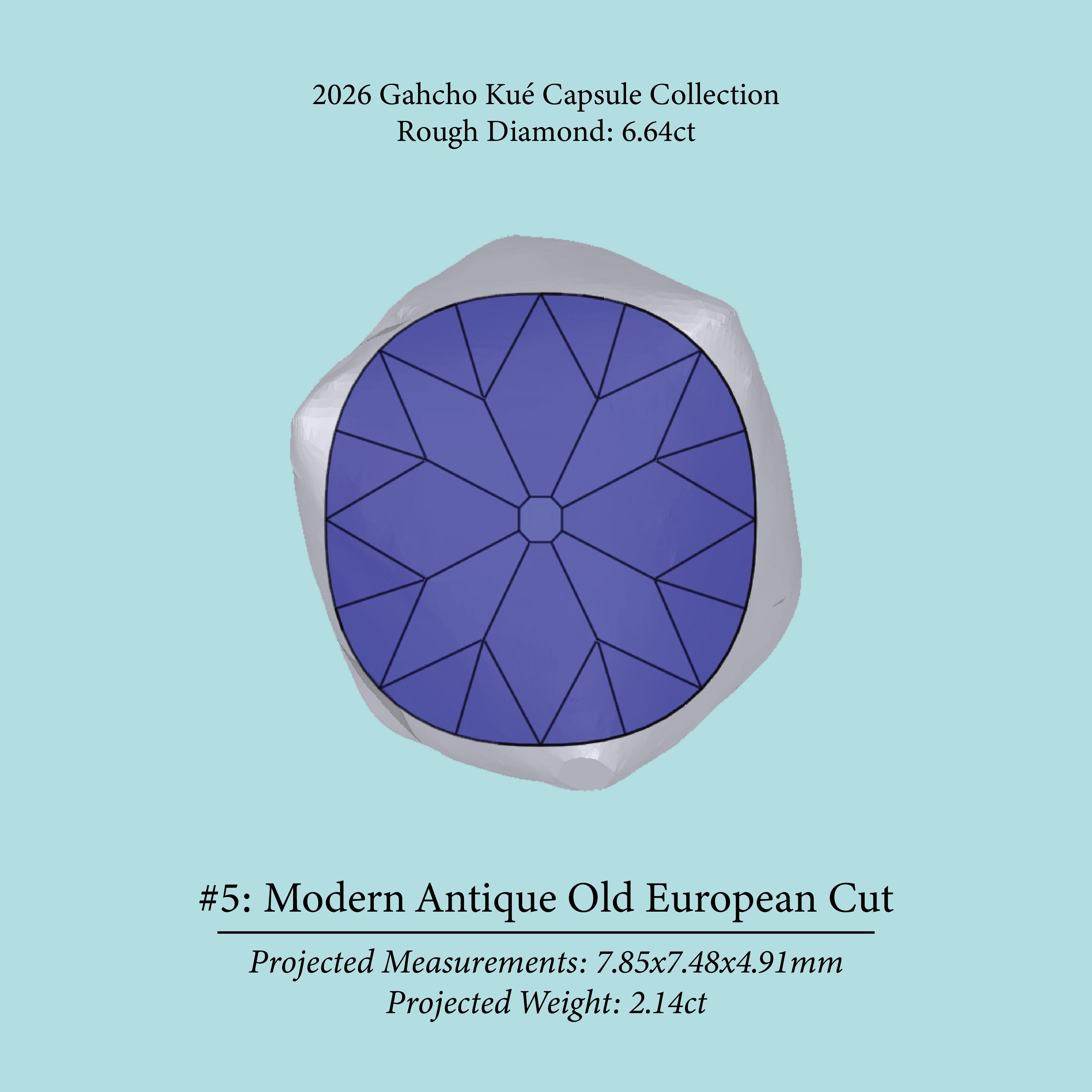 6.64ct SI2 L Pre-Cut Canadian Champagne Diamond 27944