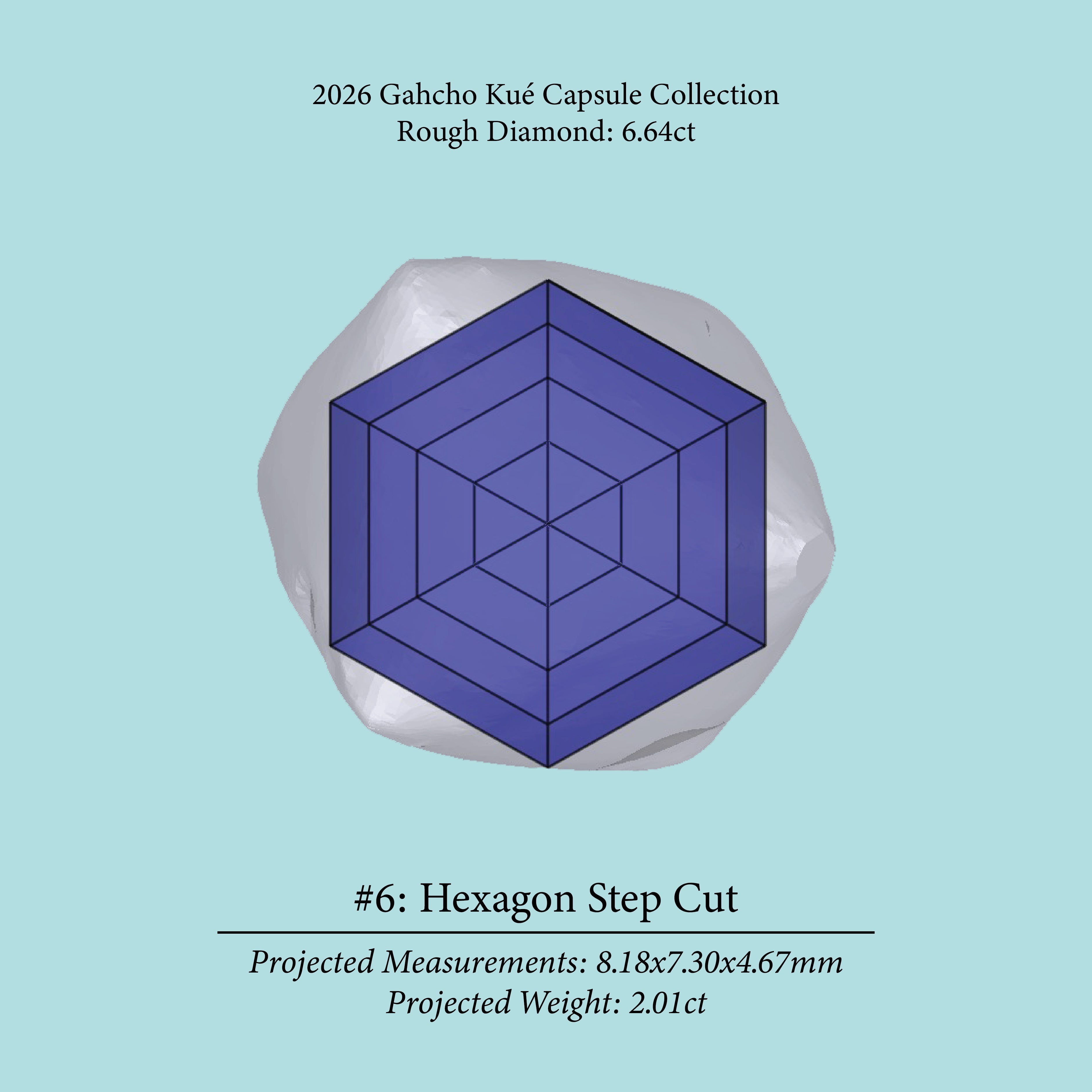 6.64ct SI2 L Pre-Cut Canadian Champagne Diamond 27944