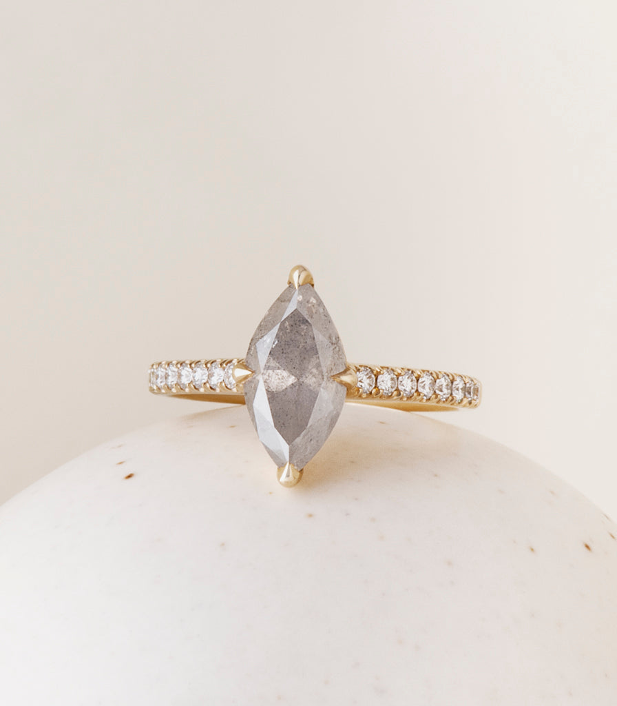 Nova Ring - Grey Marquise Diamond