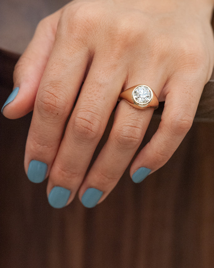 Jasper Ring - Antique Old European Cut Diamond