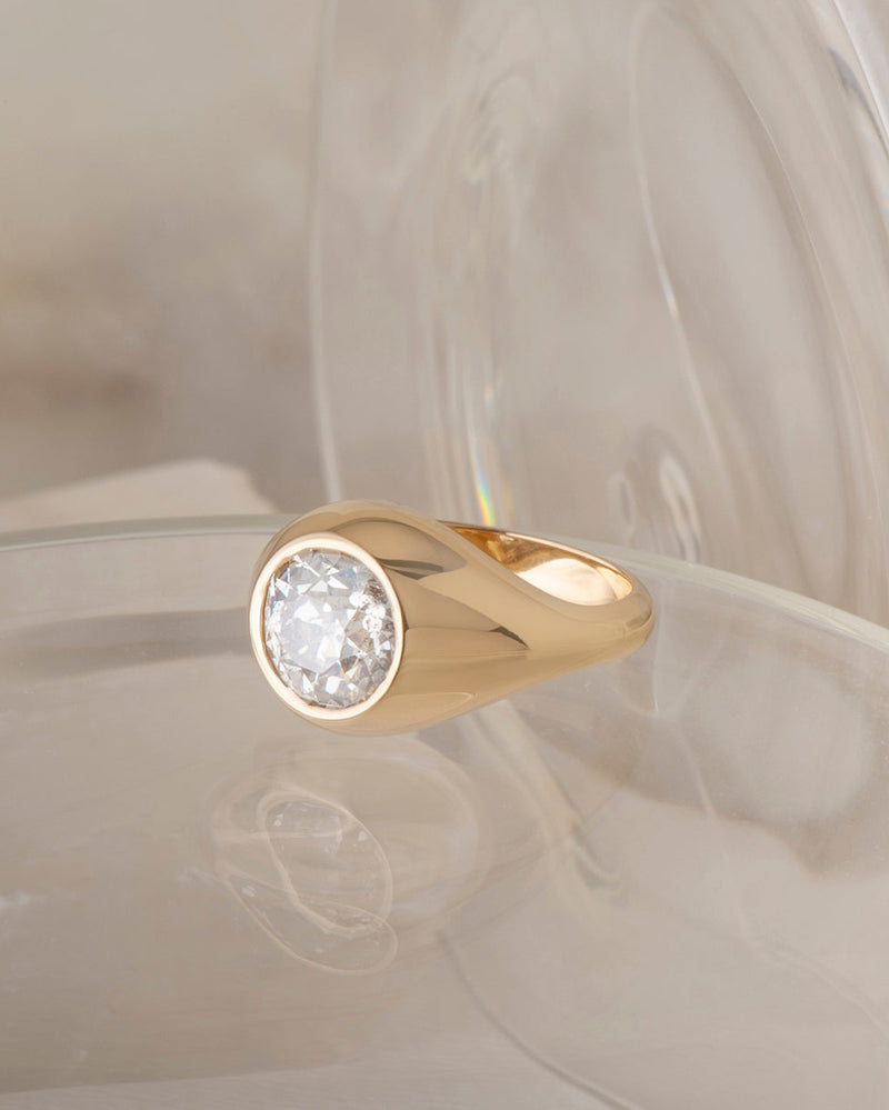 Jasper Ring - Antique Old European Cut Diamond