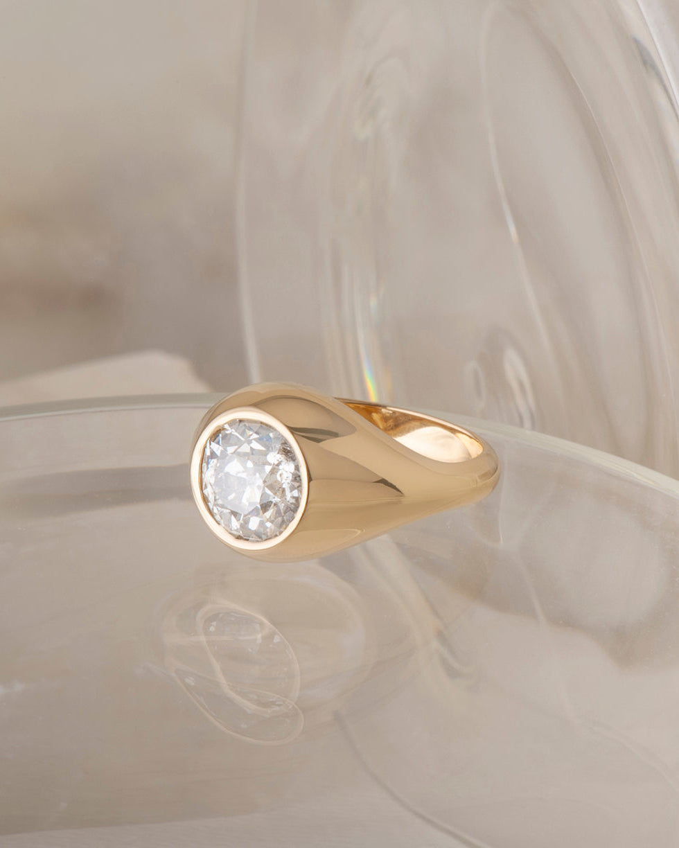 Jasper Ring - Antique Old European Cut Diamond