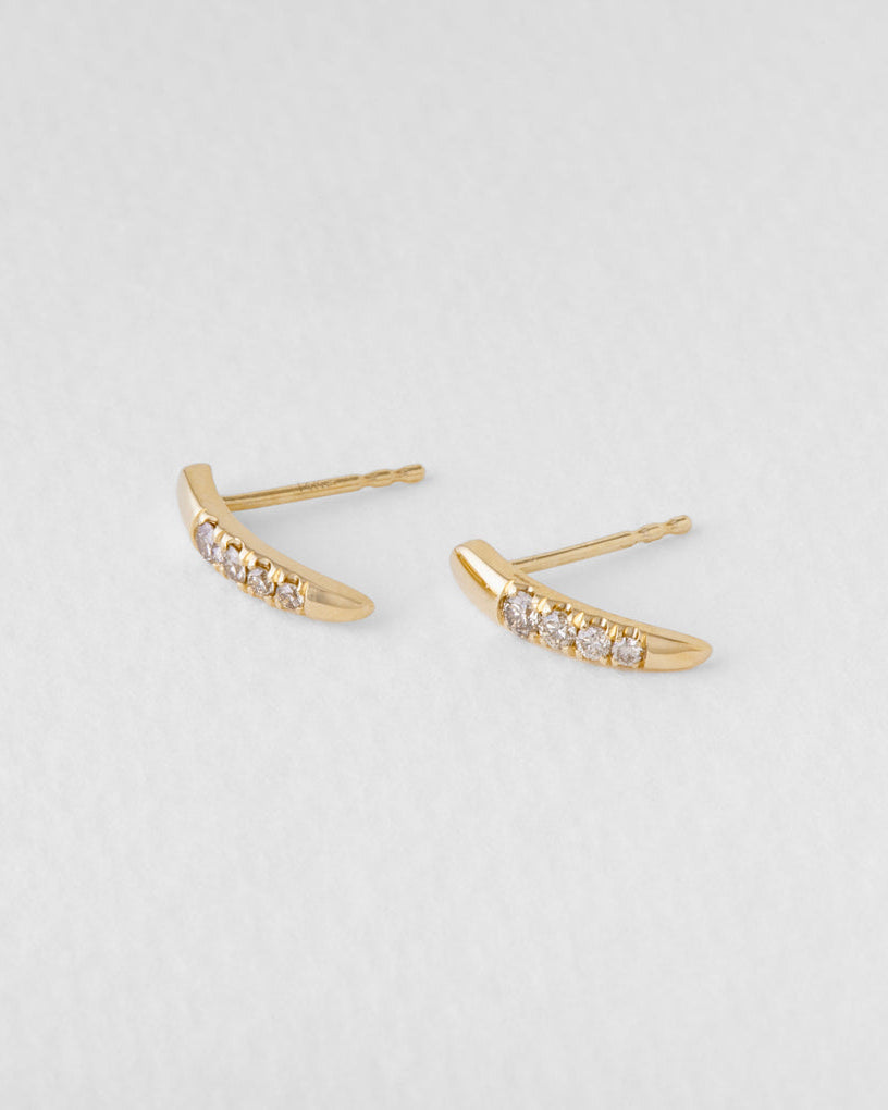 Diamond Torc Earrings - Champagne