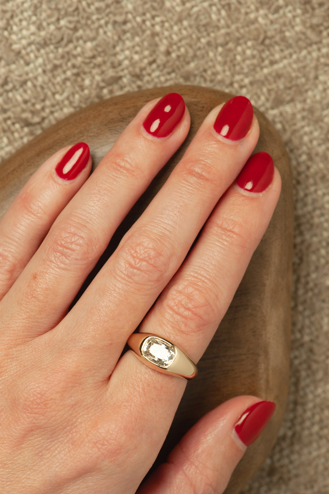 Jasper Ring - Champagne Modern Old Mine Cut Canadian Diamond