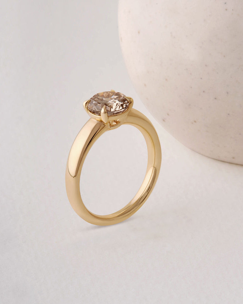 Liza Ring - Champagne Round Brilliant Cut Diamond