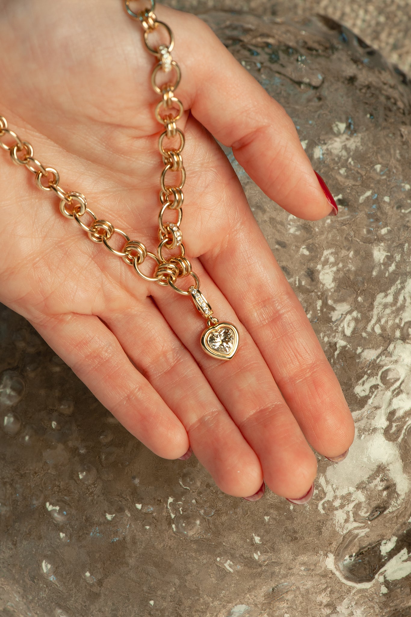 Sol Pendant - Champagne Heart Brilliant Cut Canadian Diamond