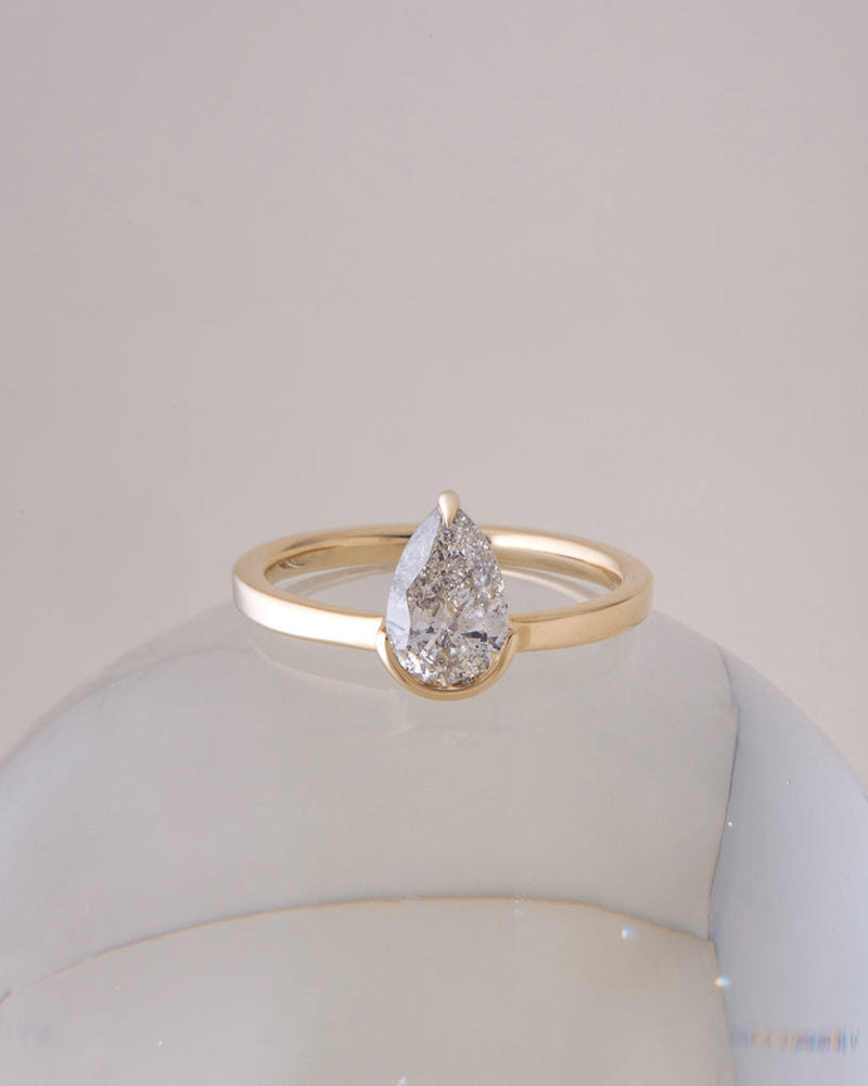 ATTIC Ring - Salt + Pepper Pear Brilliant Cut Diamond