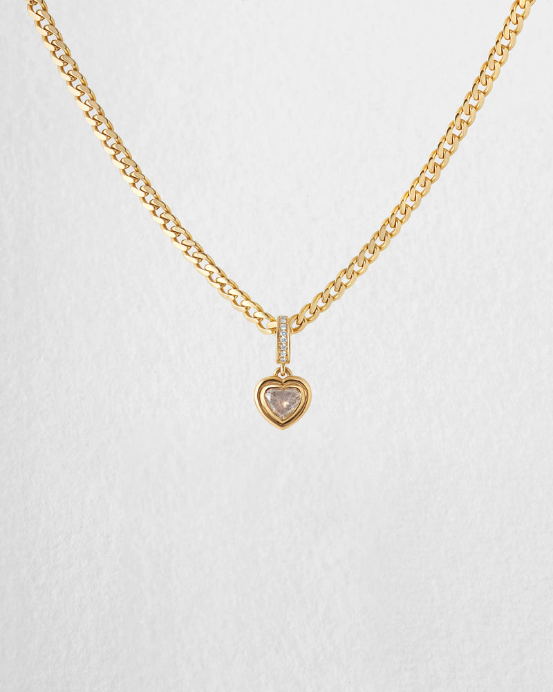 Sol Pendant - Fancy White Heart Diamond