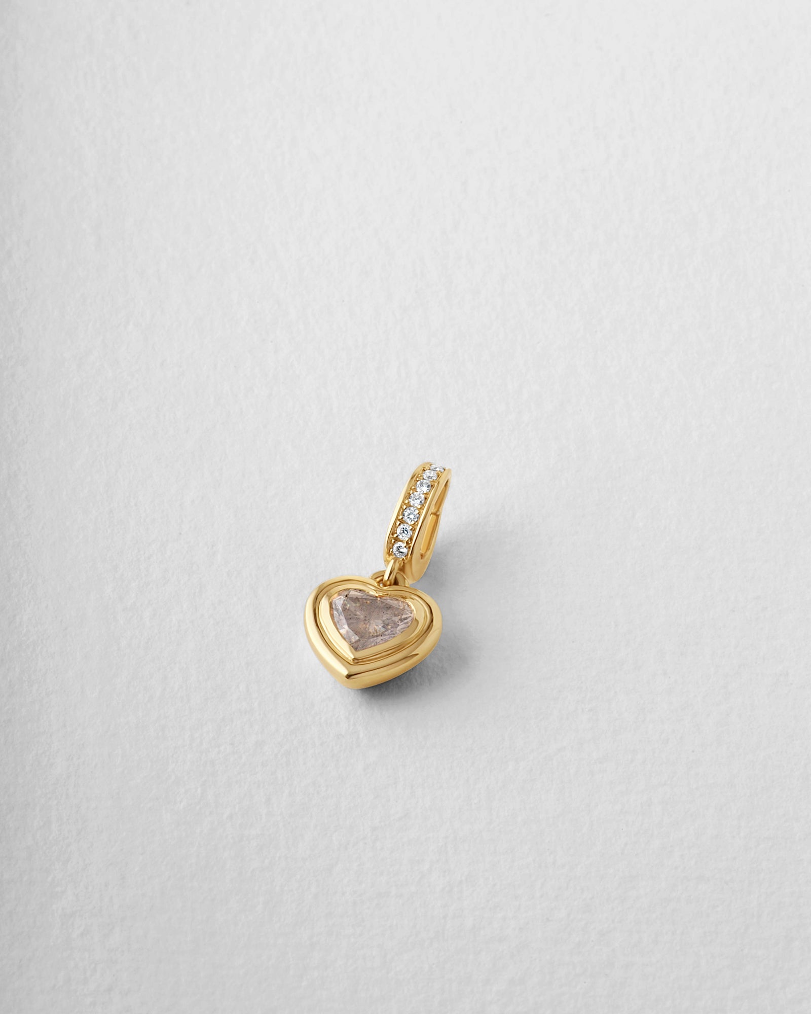 Sol Pendant - Fancy White Heart Diamond