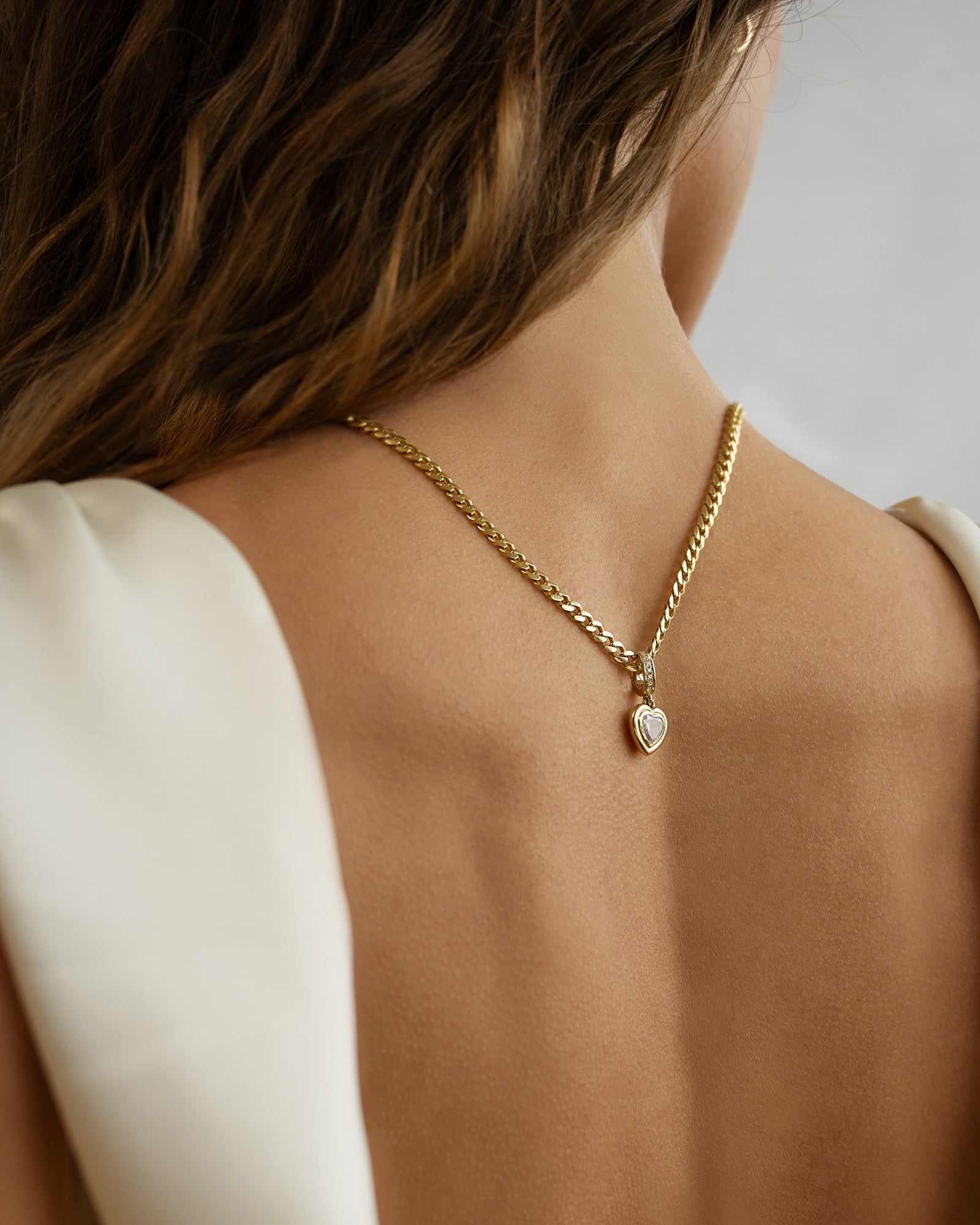Sol Pendant - Fancy White Heart Diamond
