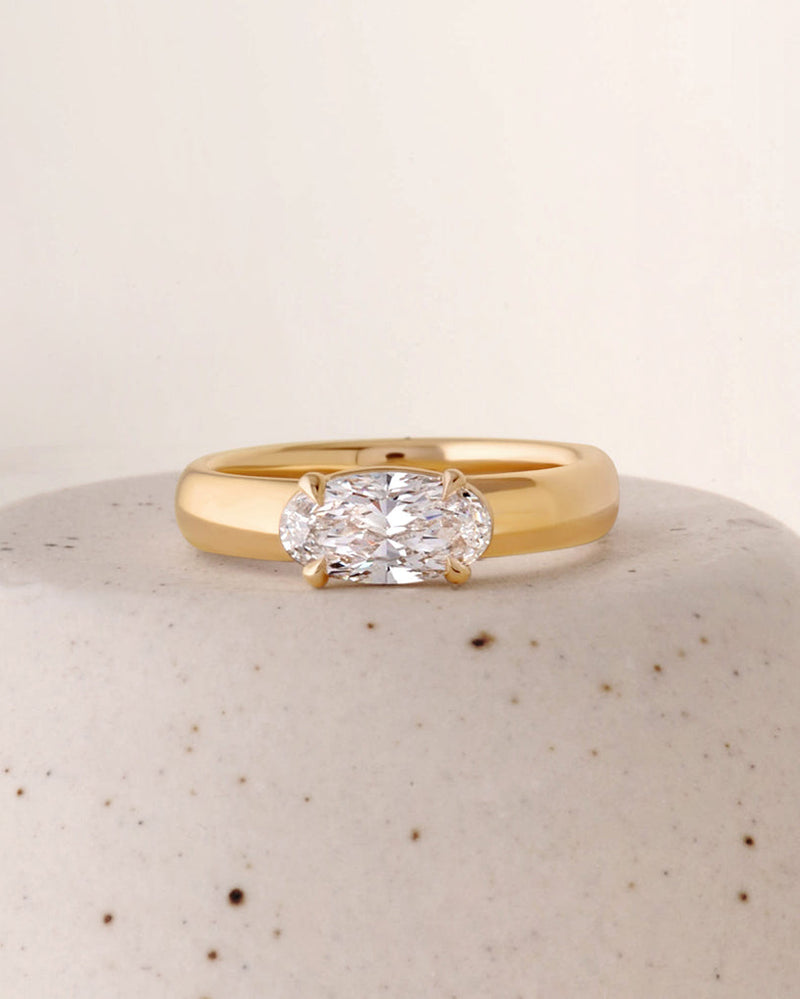 Ava Ring - Moval Brilliant Cut Diamond