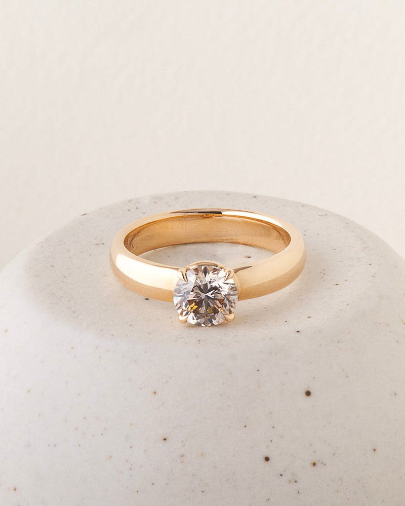 Ava Ring - Champagne Modern Old European Cut Diamond