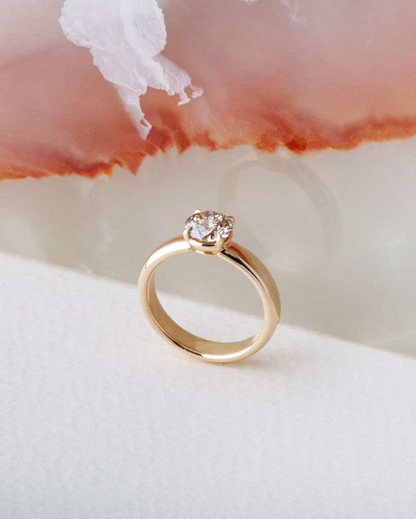 Ava Ring - Champagne Modern Old European Cut Diamond