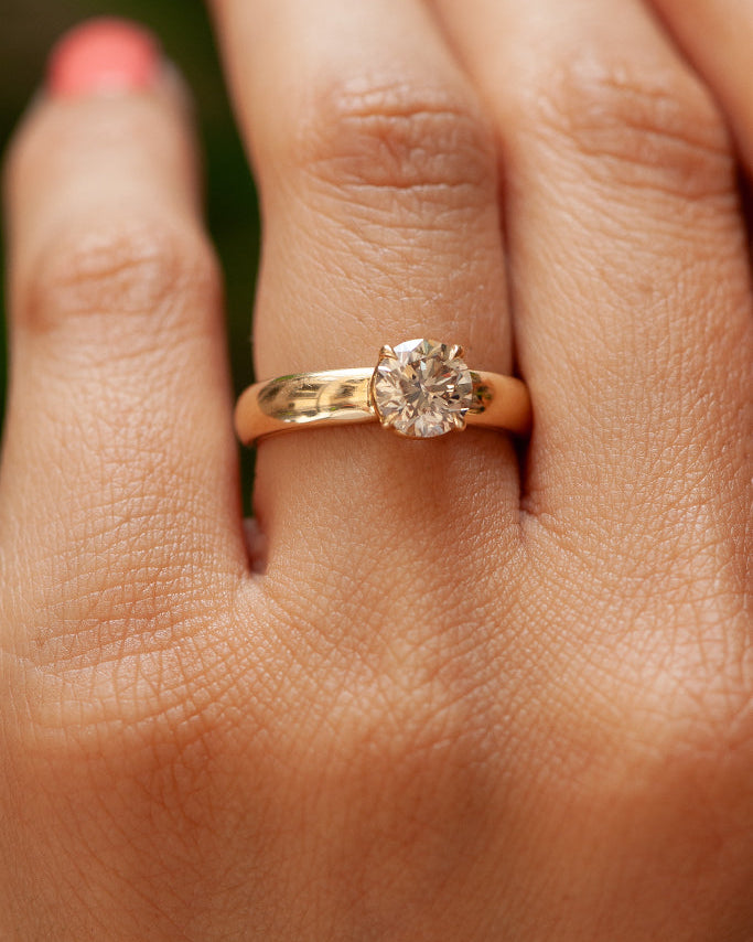 Ava Ring - Champagne Modern Old European Cut Diamond