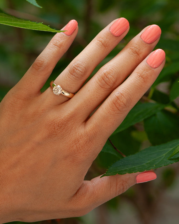 Ava Ring - Champagne Modern Old European Cut Diamond