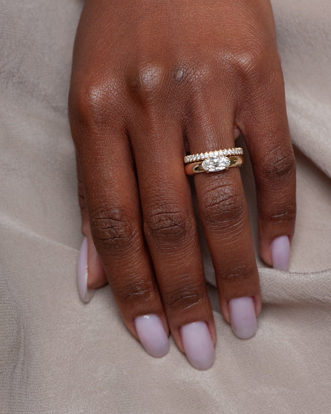 Ava Ring - Moval Brilliant Cut Diamond