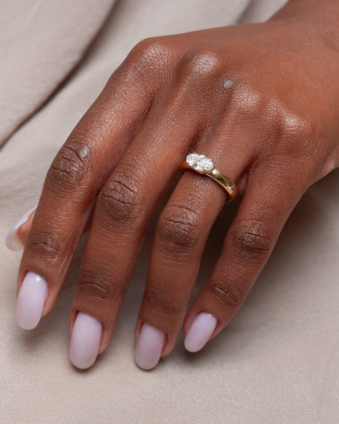 Ava Ring - Moval Brilliant Cut Diamond