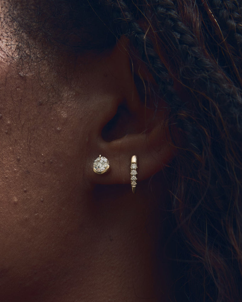 Diamond Torc Earrings - Champagne