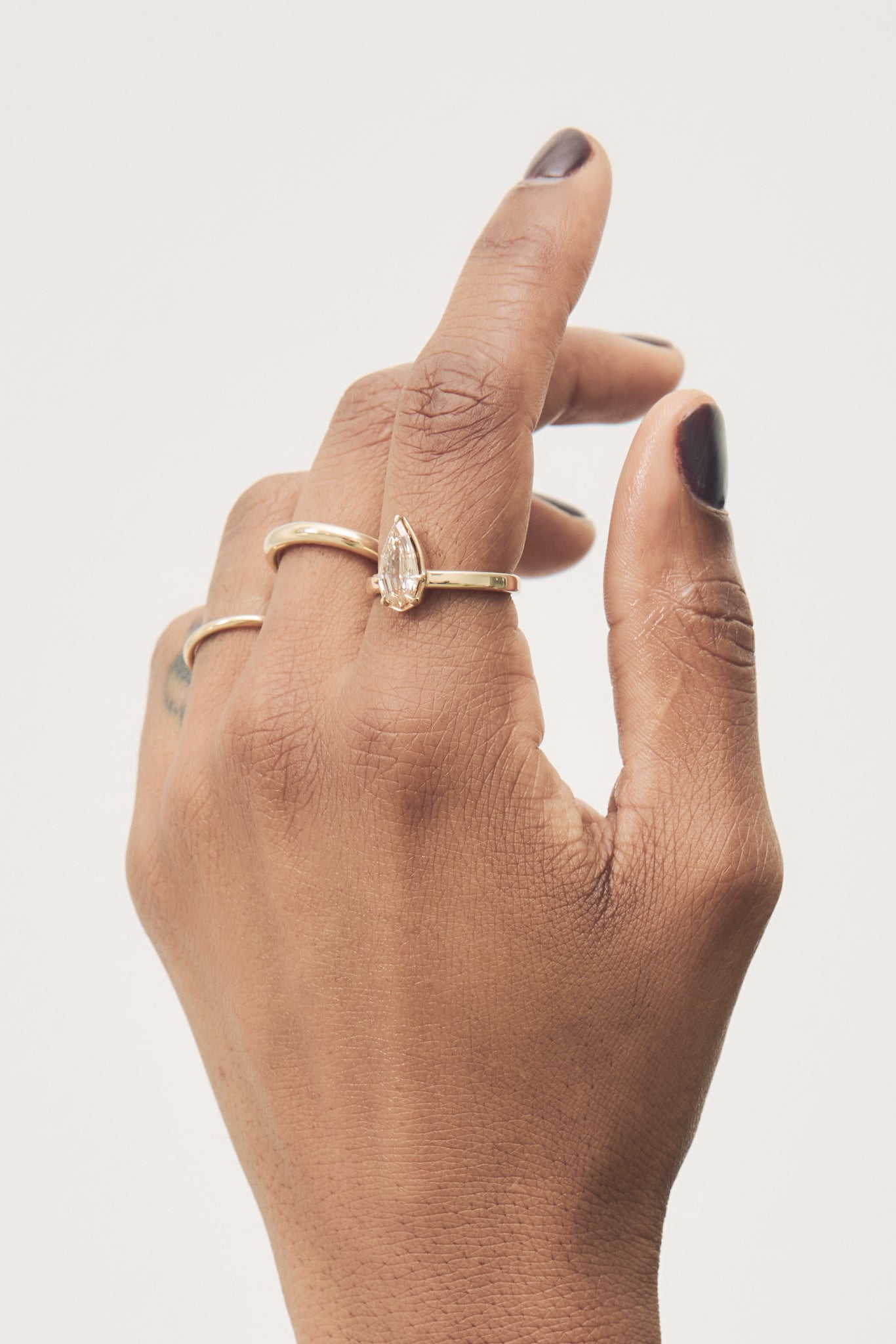 Georgie Ring - Champagne Geo Pear Diamond