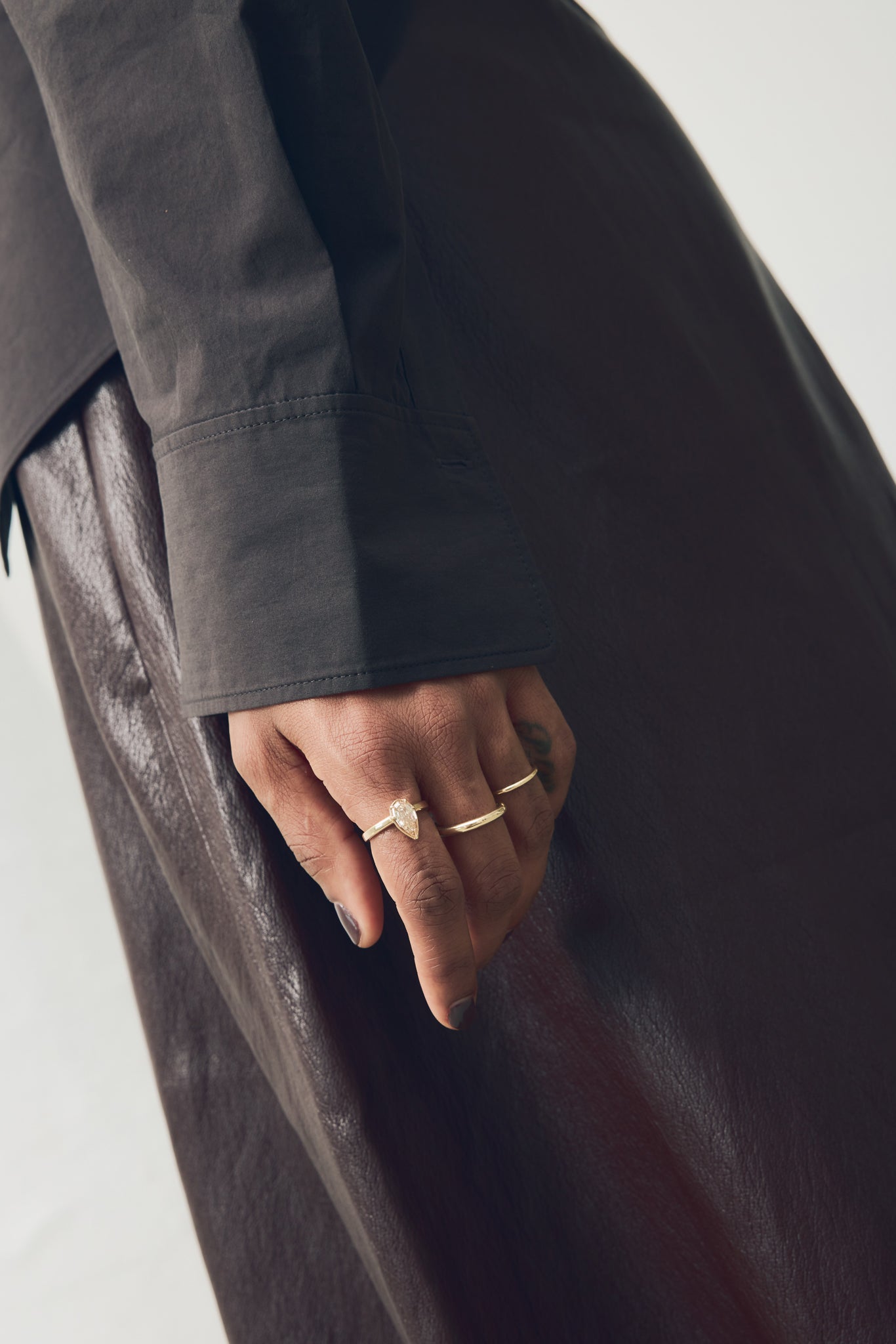 Georgie Ring - Champagne Geo Pear Diamond