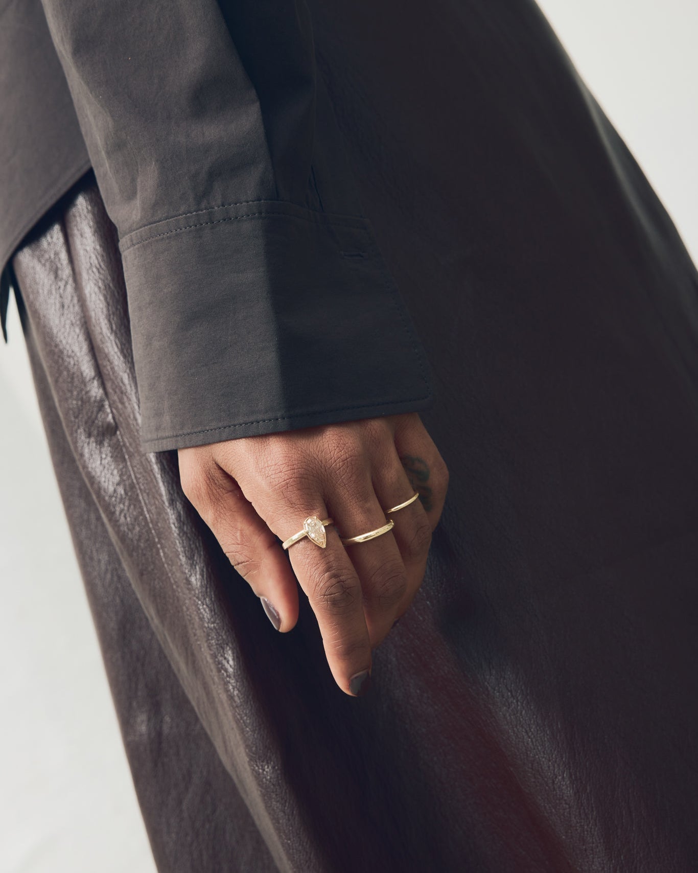 Georgie Ring - Champagne Geo Pear Cut Canadian Diamond