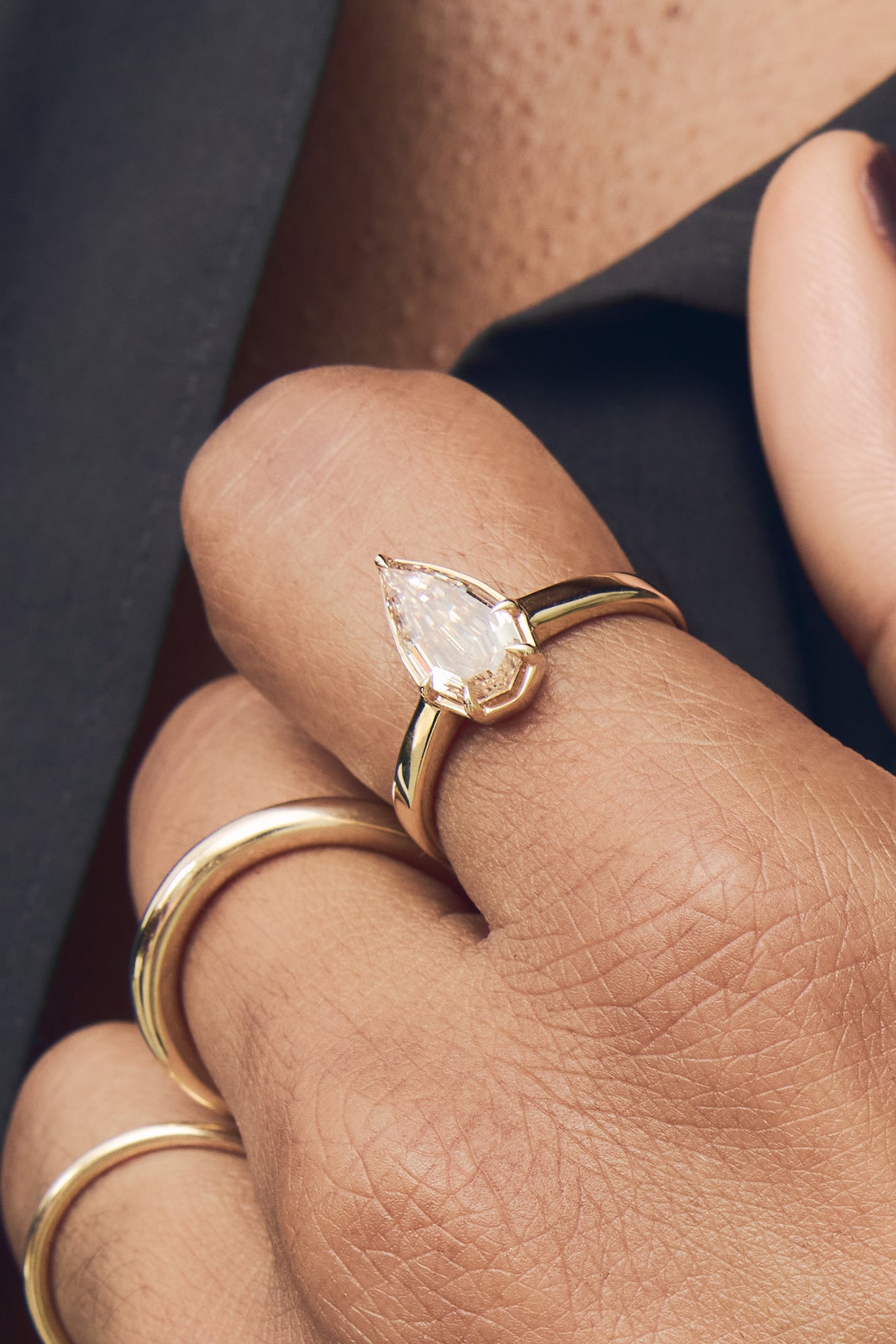 Georgie Ring - Champagne Geo Pear Diamond