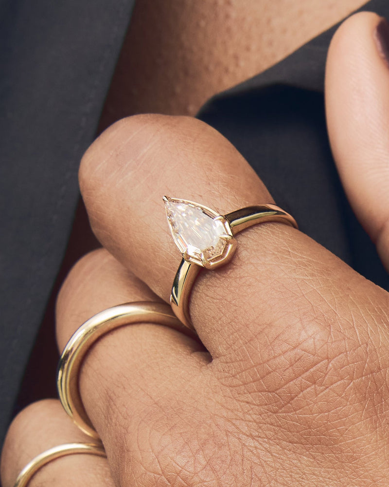 Georgie Ring - Champagne Geo Pear Cut Canadian Diamond