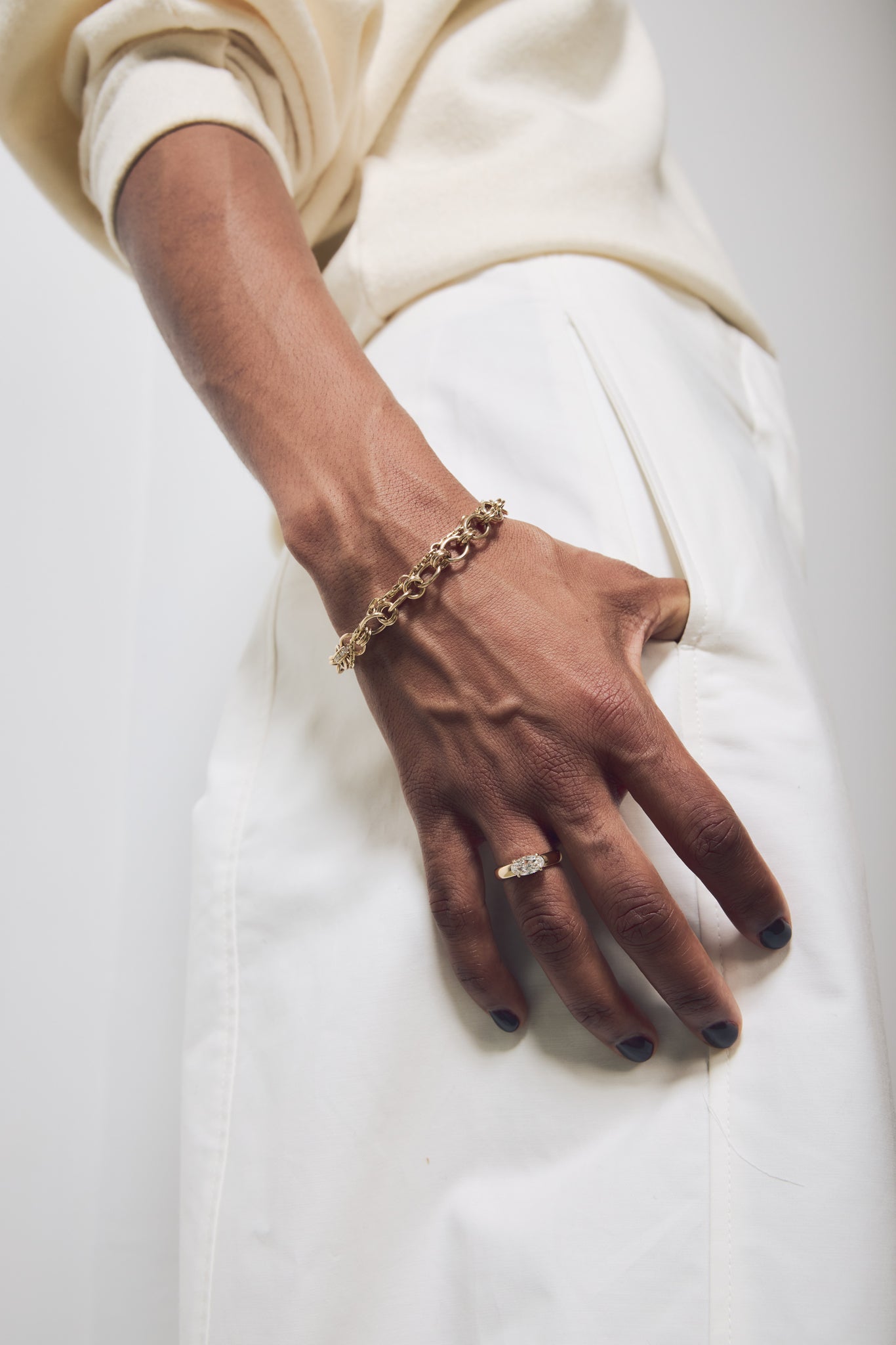 Ava Ring - Moval Brilliant Cut Diamond