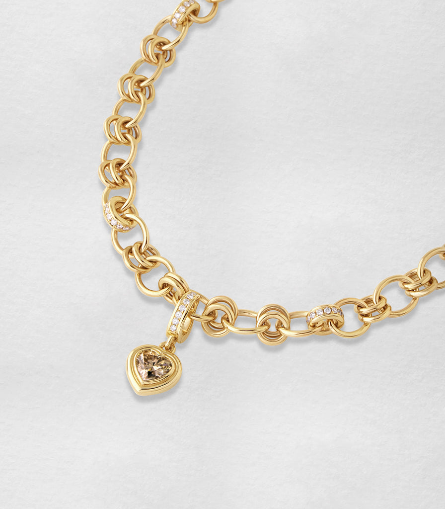 Sol Pendant - Champagne Heart Brilliant Cut Canadian Diamond