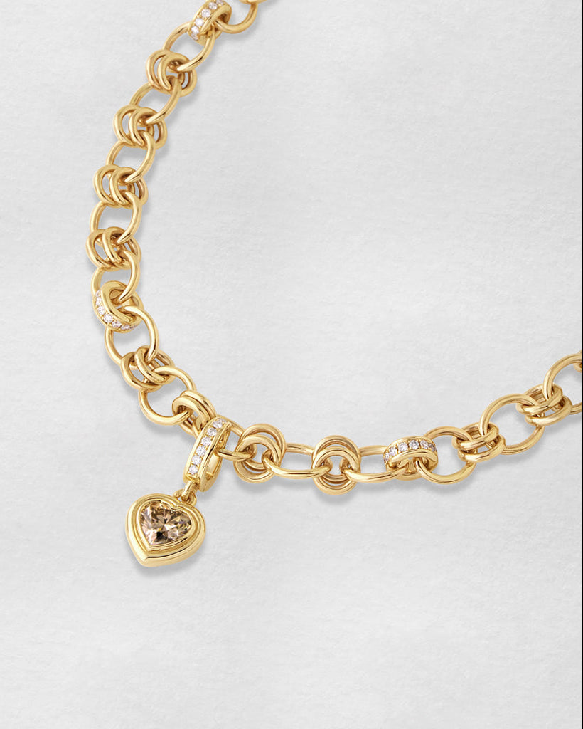 Sol Pendant - Champagne Heart Brilliant Cut Canadian Diamond
