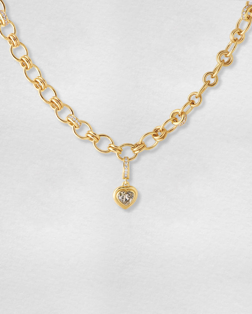 Sol Pendant - Champagne Heart Brilliant Cut Canadian Diamond