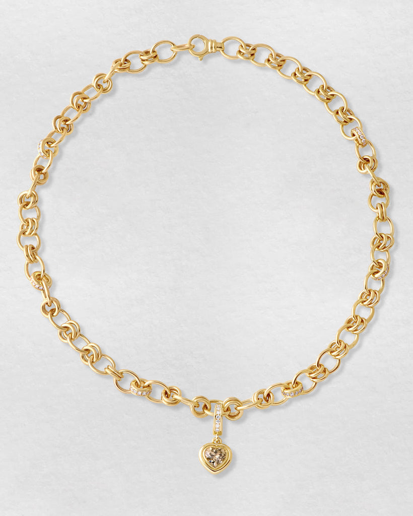 Sol Pendant - Champagne Heart Brilliant Cut Canadian Diamond