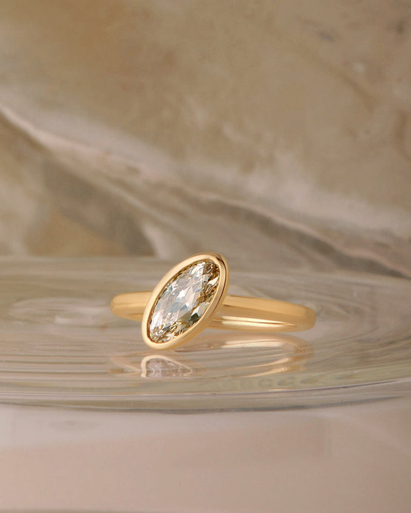 Bella Ring - Champagne Modern Antique Moval Cut Canadian Diamond