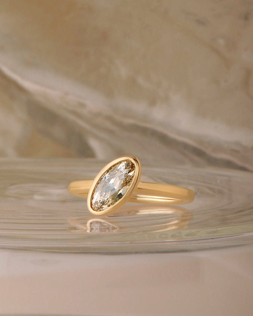 Bella Ring - Champagne Modern Antique Moval Cut Canadian Diamond