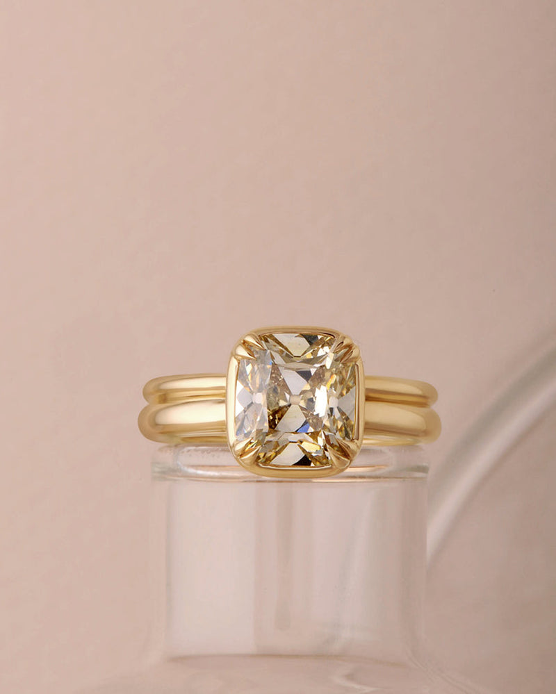 Cleo Ring - Champagne Modern Old Mine Cut Canadian Diamond