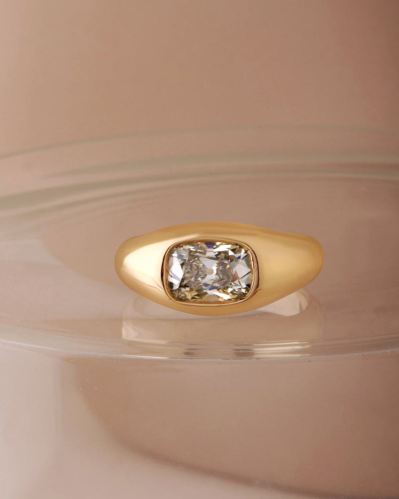 Jasper Ring - Champagne Modern Old Mine Cut Canadian Diamond