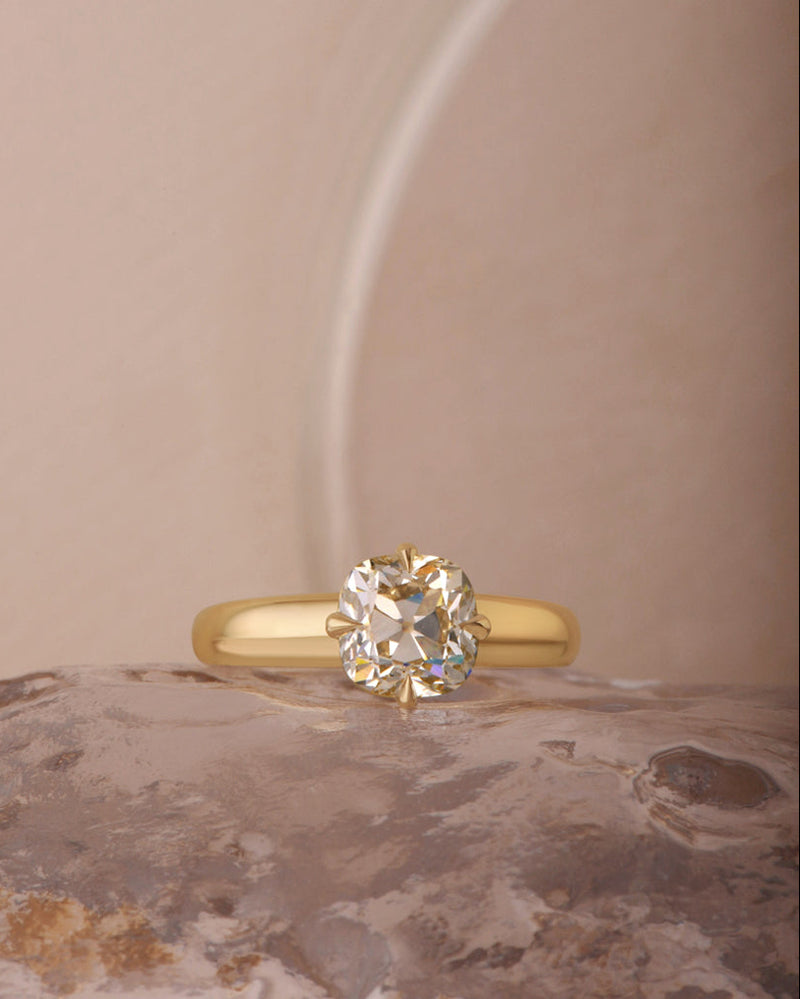 Liza Ring - Champagne Modern Old Mine Cut Canadian Diamond