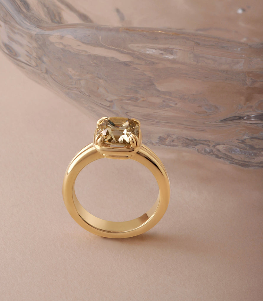 Cleo Ring - Champagne Modern Old Mine Cut Canadian Diamond