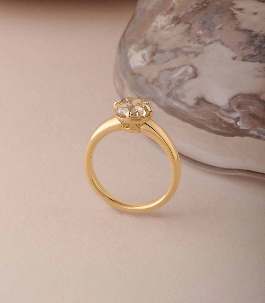 Liza Ring - Champagne Modern Old Mine Cut Canadian Diamond