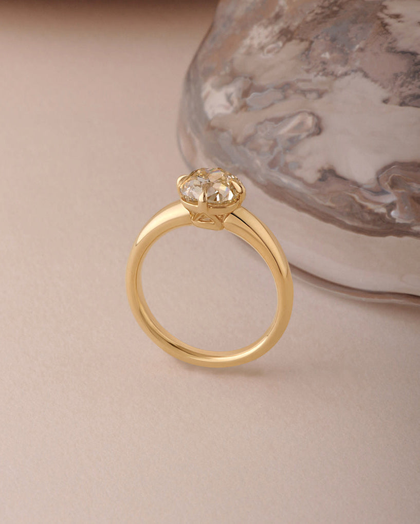 Liza Ring - Champagne Modern Old Mine Cut Canadian Diamond