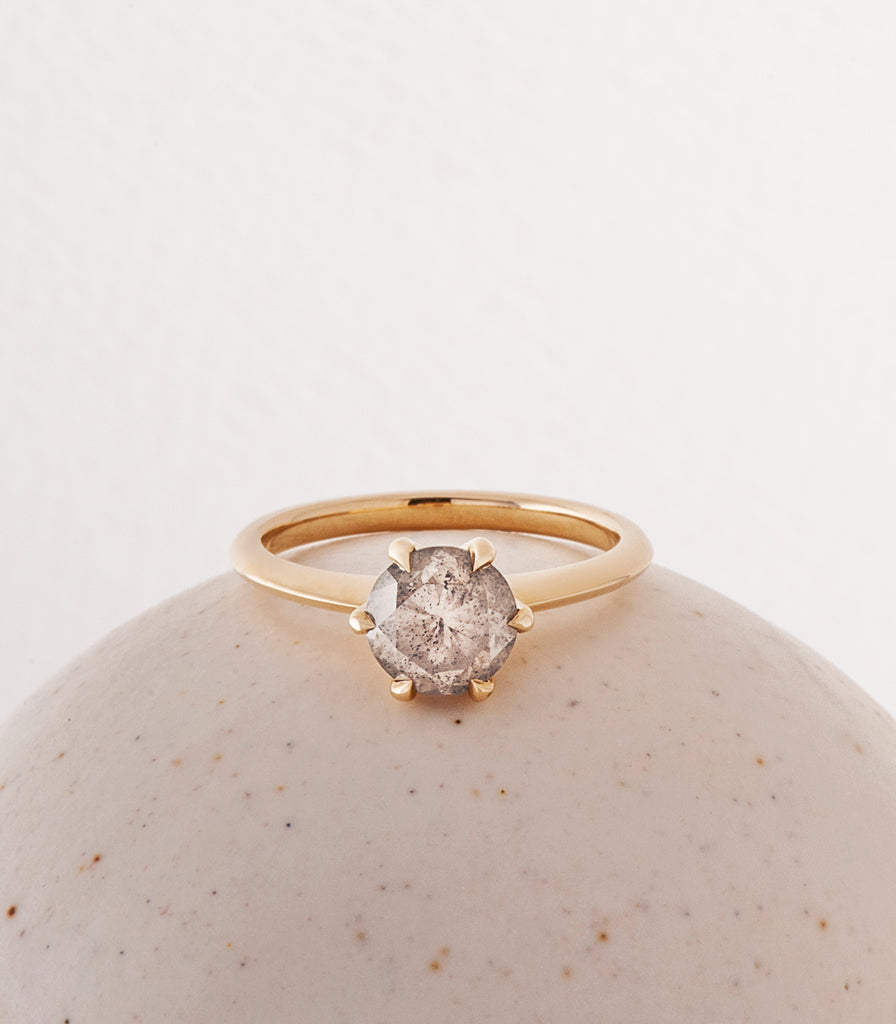 Celine Ring - Grey Champagne Salt + Pepper Diamond