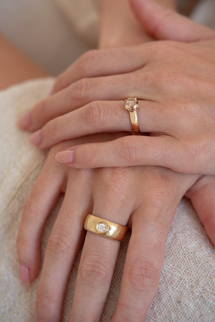 Buy Wedding Ring Set Gold, Unisex Wedding Bands, Matching Wedding Rings,  Men's Wedding Ring Gold, Women's Wedding Ring Gold, Stack Big Ring Online  in India - Etsy