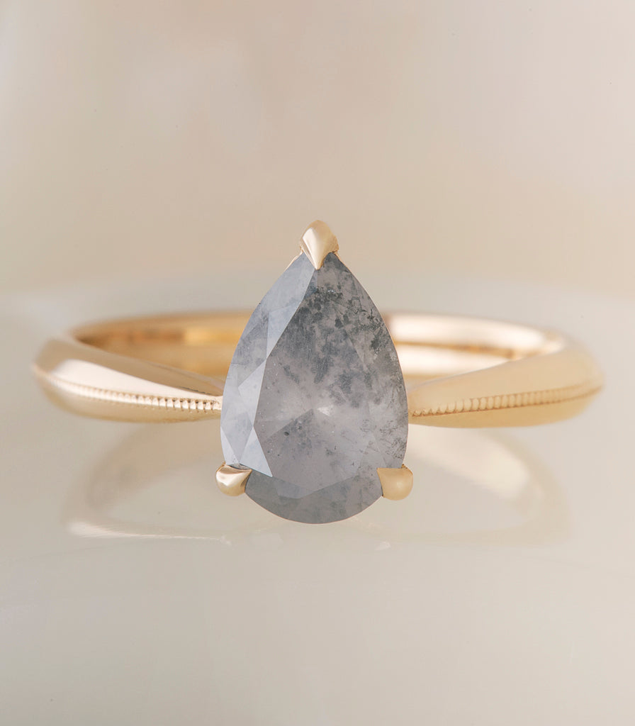 Milgrain Sophie - Grey Pear Diamond