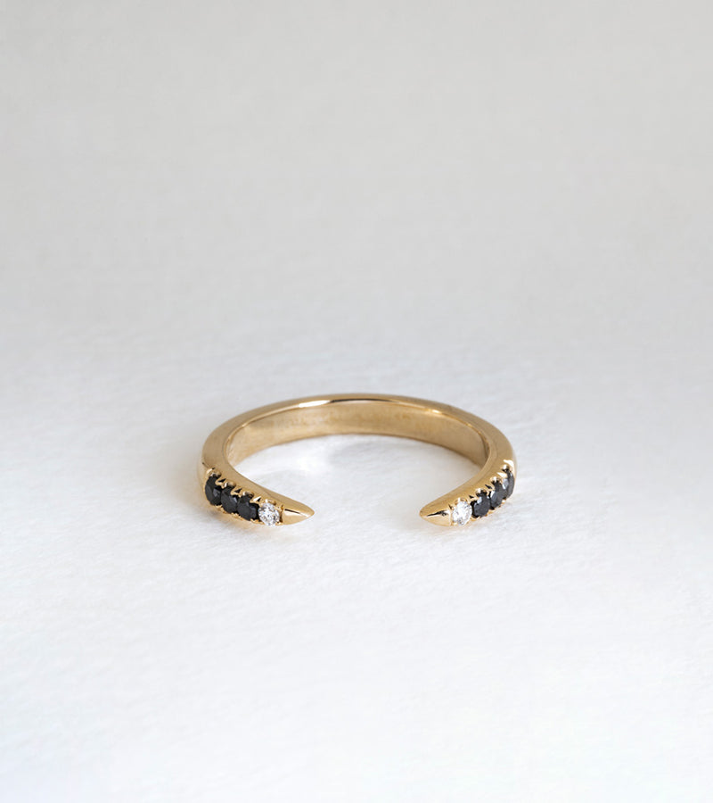 Diamond Torc Ring - Black