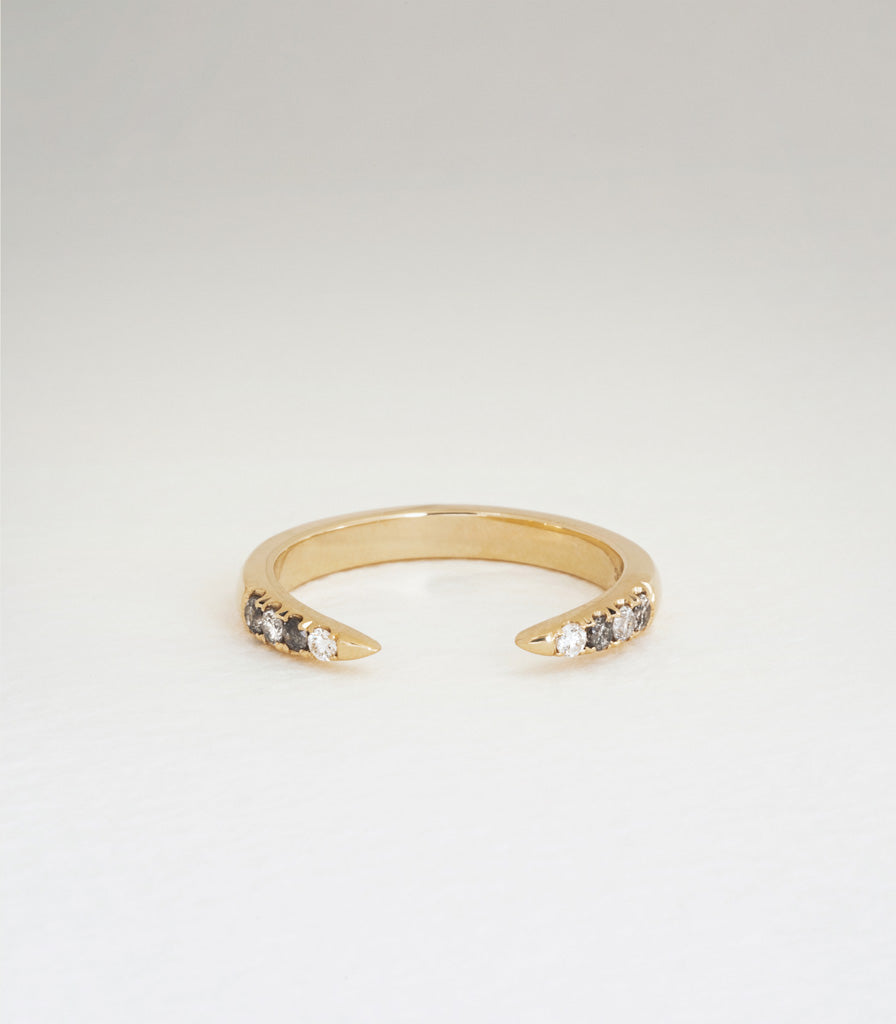 Diamond Torc Ring - Grey
