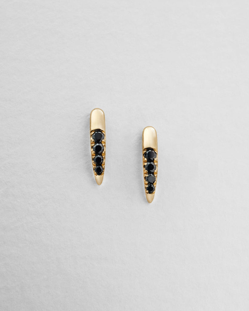 Diamond Torc Earrings - Black